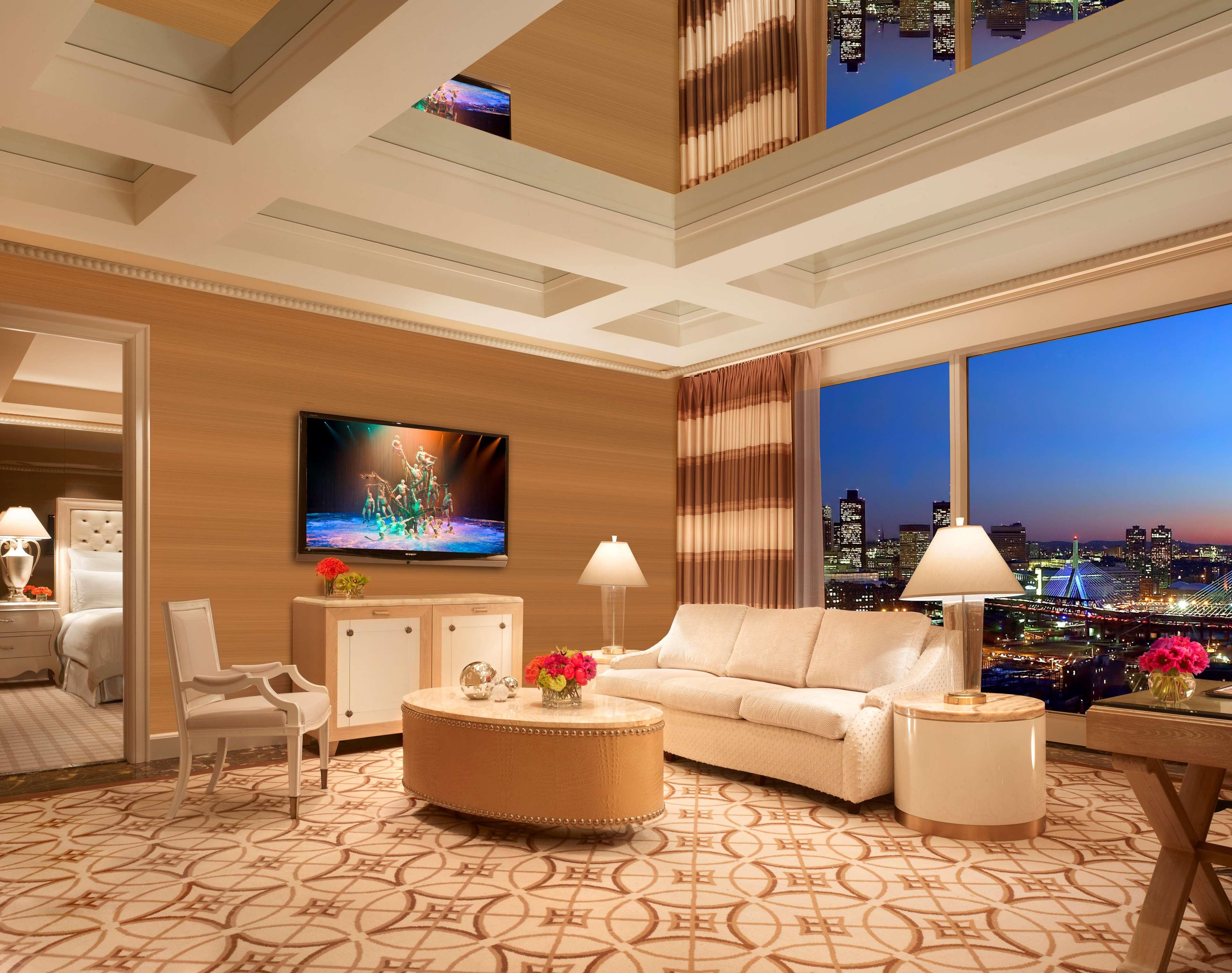 Encore Boston Harbor Everett Exterior photo A living room in a suite at Encore